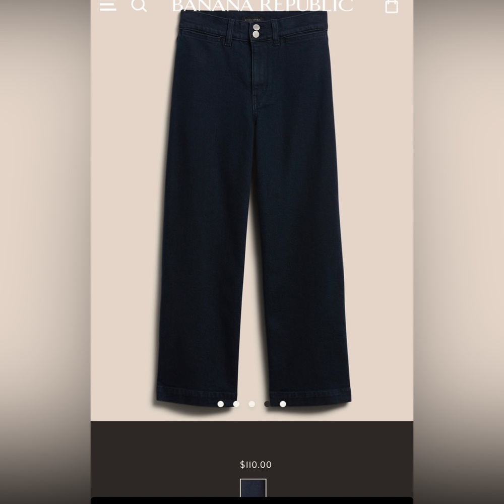 Banana Republic High rise wide leg crop jeans- dark denim